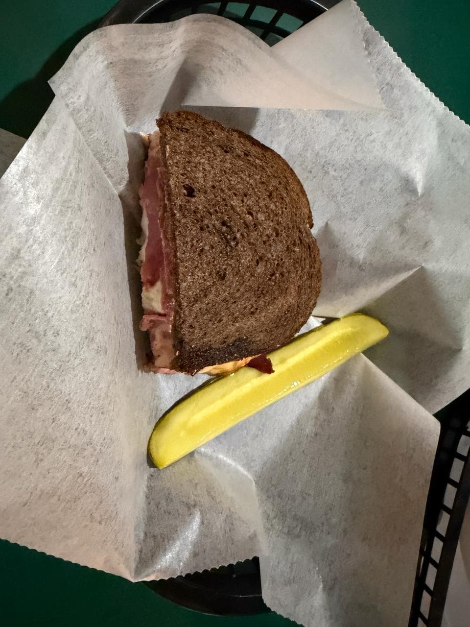 Reuben sandwich basket at a White Mountains restaurant