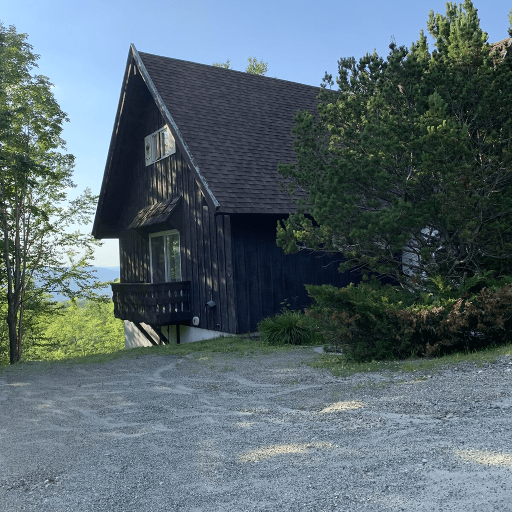 Warm winter lodging interior in the White Mountains