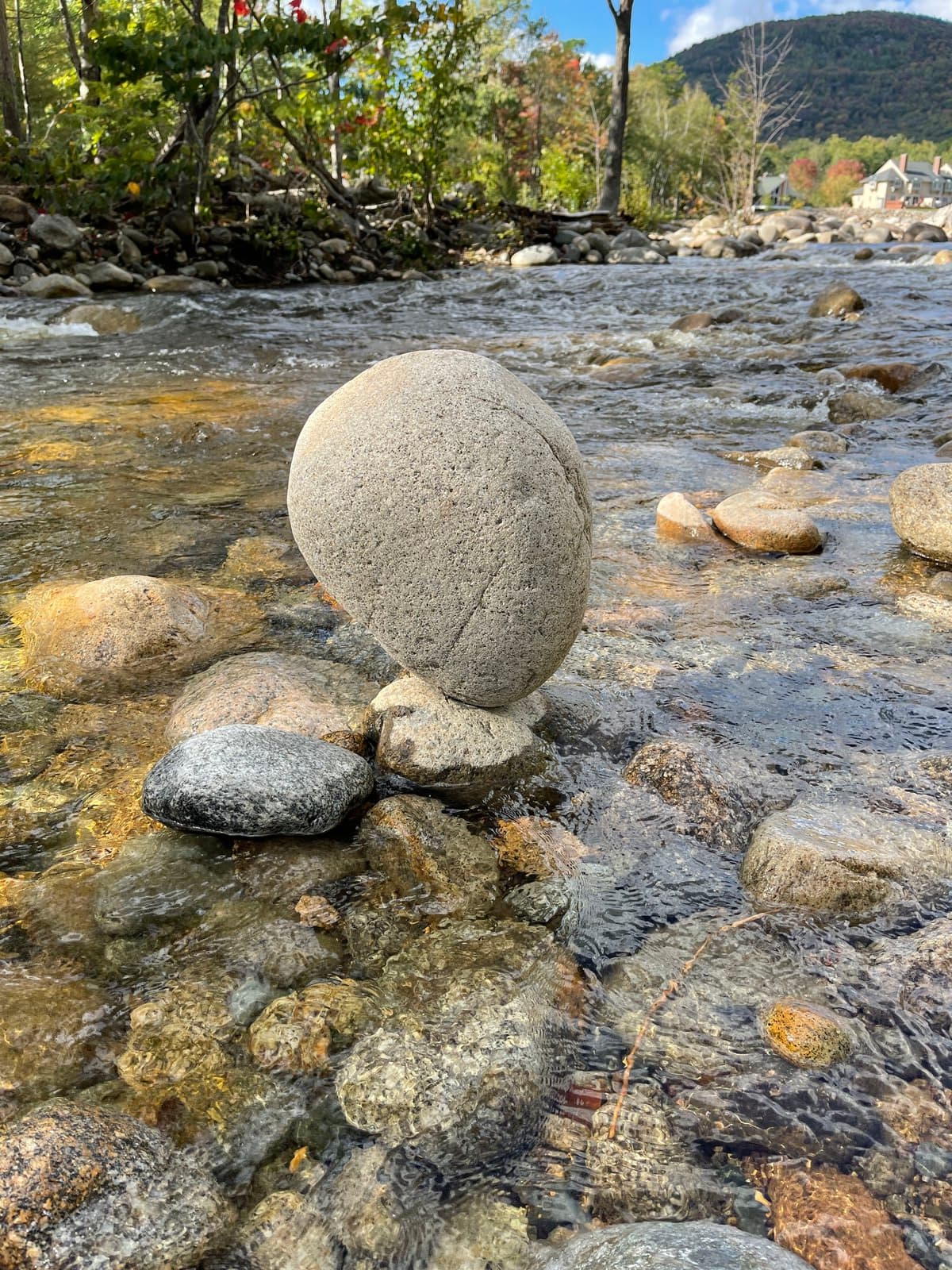 Large boulder formation in the White Mountains forest