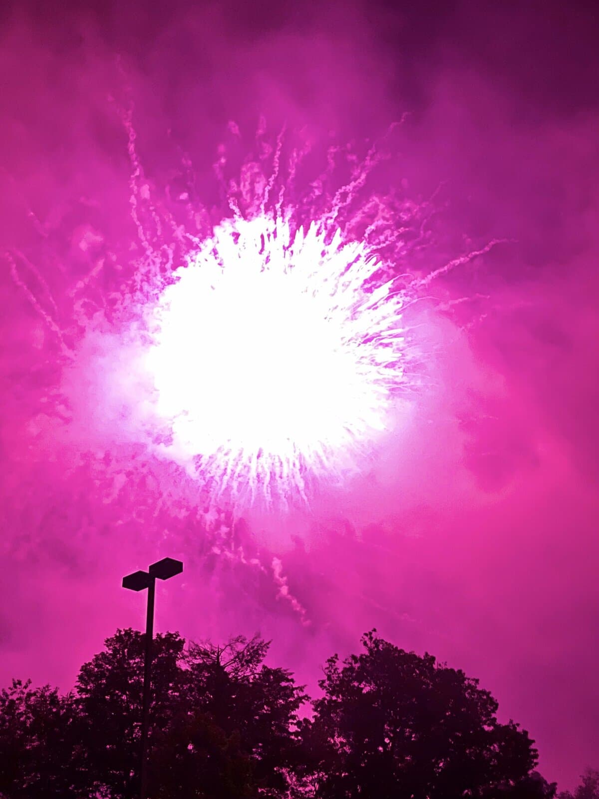 Fireworks over the White Mountains night sky